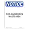 Signmission OSHA Notice Sign, 24" Height, Rigid Plastic, Non-Hazardous Waste Area Sign, Portrait OS-NS-P-1824-V-15074 - alternate 1